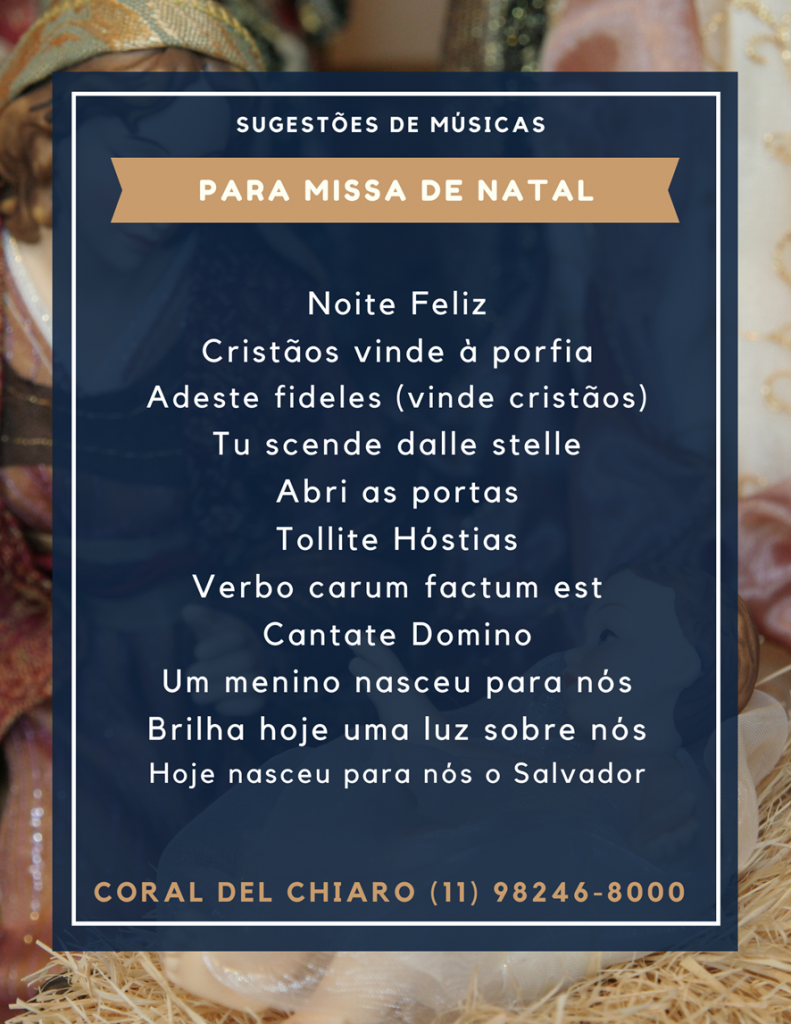 Sugestões de músicas para missa de Natal com coral